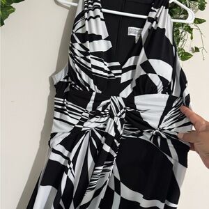 Black and White Sleeveless Dress